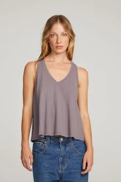 Cheap Chaser Brand Carmel Purple Sage Tank Top