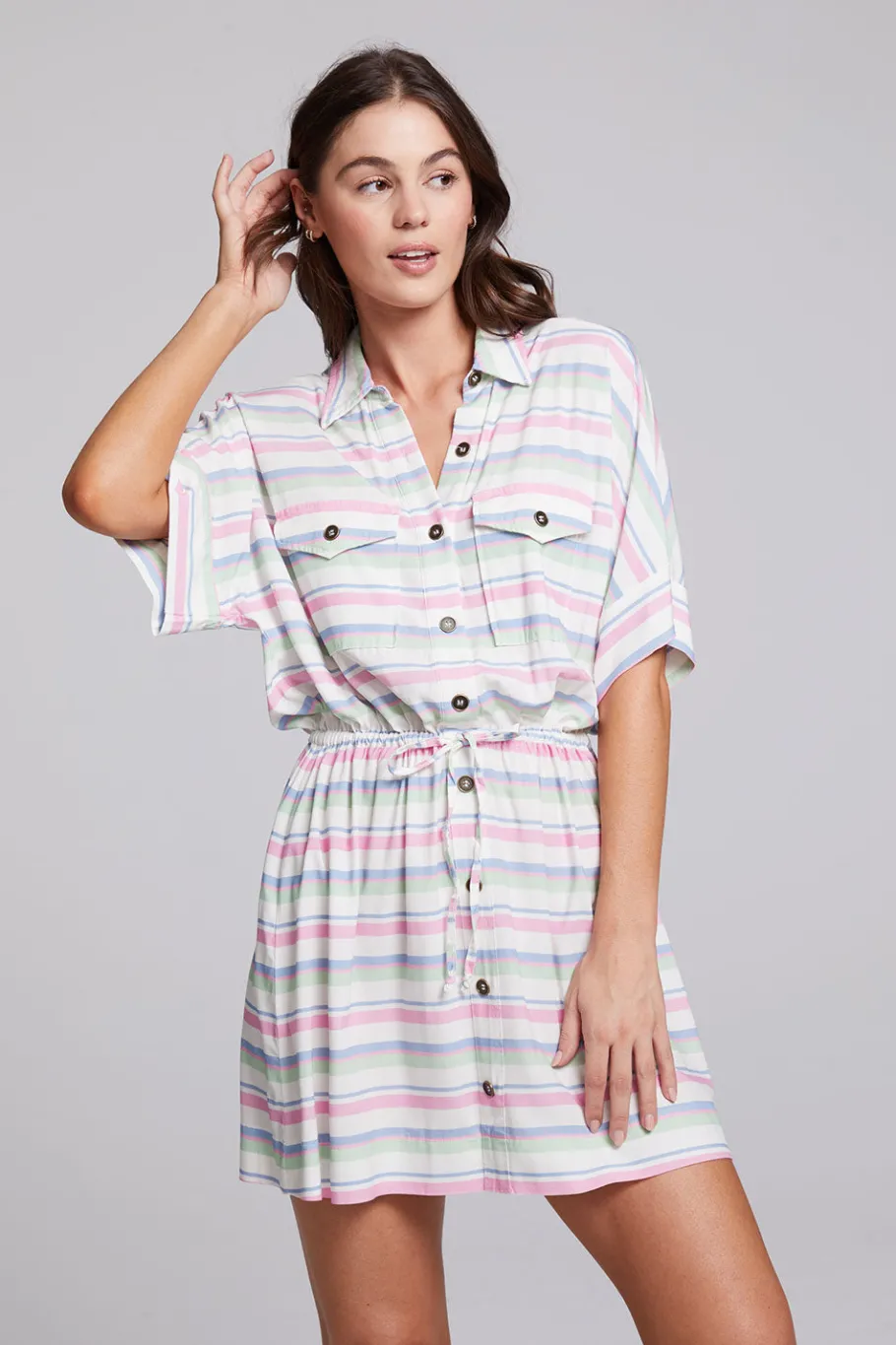 Hot Chaser Brand Carmela Positano Stripe Mini Dress