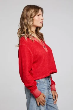 Best Sale Chaser Brand Casey Crimson Henley