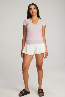 Online Chaser Brand Chandler Pastel Lavender Stripe Tee