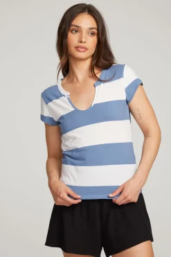 Best Chaser Brand Chandler Vintage Blue Stripe Tee