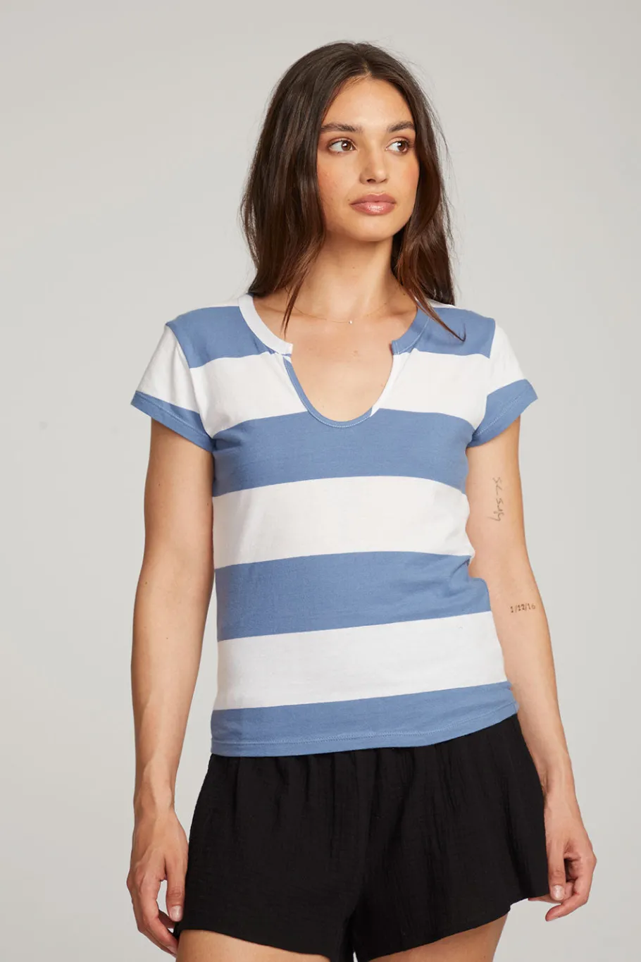 Best Chaser Brand Chandler Vintage Blue Stripe Tee