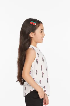 Flash Sale Chaser Brand Checkered Bolts Girls Muscle Shirt