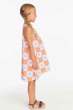 Online Chaser Brand Checkered Floral Girls Tank Dress