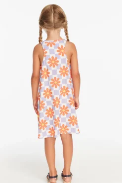 Online Chaser Brand Checkered Floral Girls Tank Dress