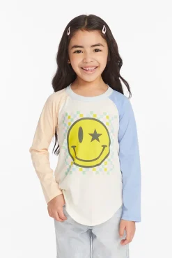 Discount Chaser Brand Checkered Smiley Girls Long Sleeve