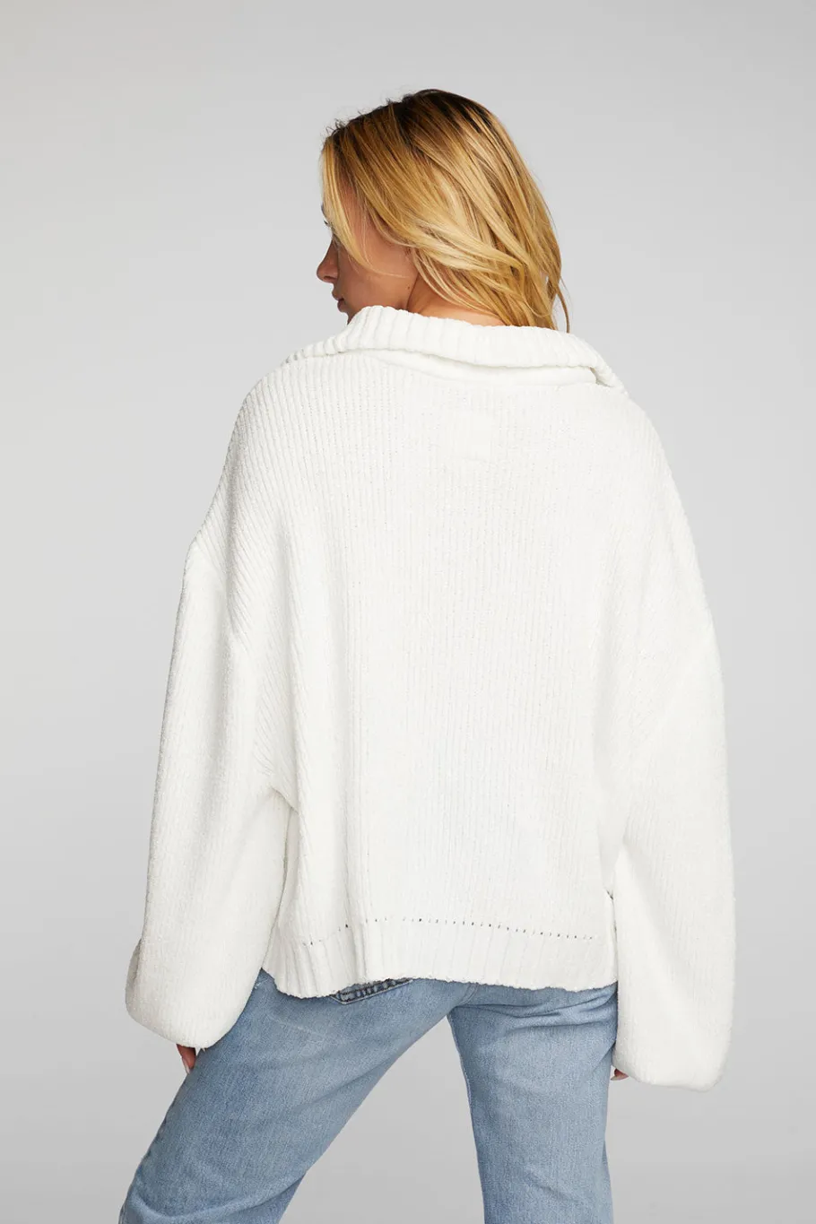 Best Sale Chaser Brand Chenille Cotton Sweater Knit Half Zip Pullover