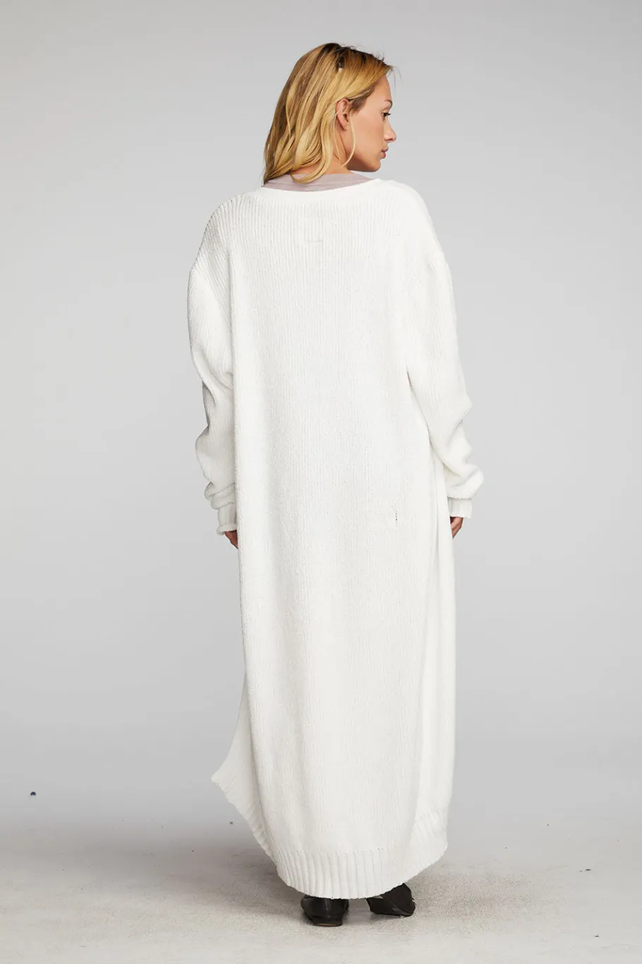 Hot Chaser Brand Chenille Sweater Knit Button Down Long Cardigan