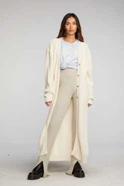 New Chaser Brand Chenille Sweater Knit Button Down Long Cardigan