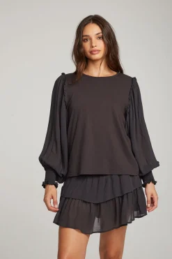 Cheap Chaser Brand Clyde Licorice Blouse