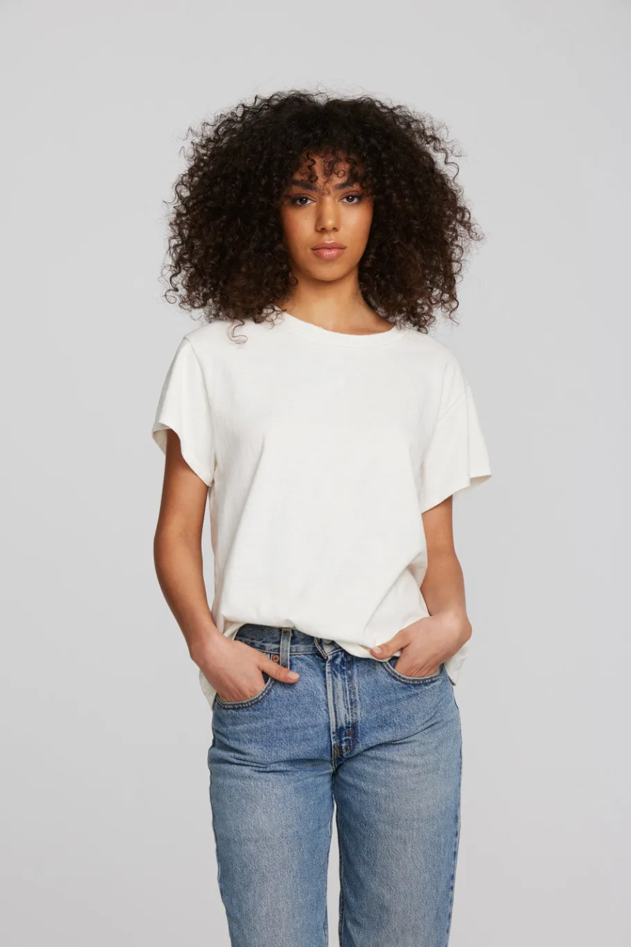 Cheap Chaser Brand Coast Cotton Jersey Crewneck Tee With Rib Neckband