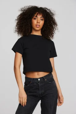 Cheap Chaser Brand Coast Cotton Jersey Mockneck Tee With Rib