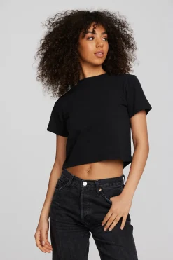 Cheap Chaser Brand Coast Cotton Jersey Mockneck Tee With Rib