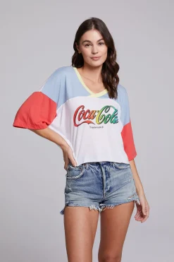 Discount Chaser Brand Coca-Cola Rainbow Logo Levi Tee