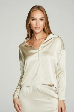 Online Chaser Brand Collared Half Placket Dolman