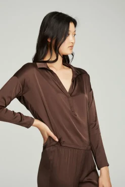 Online Chaser Brand Collared Half Placket Dolman