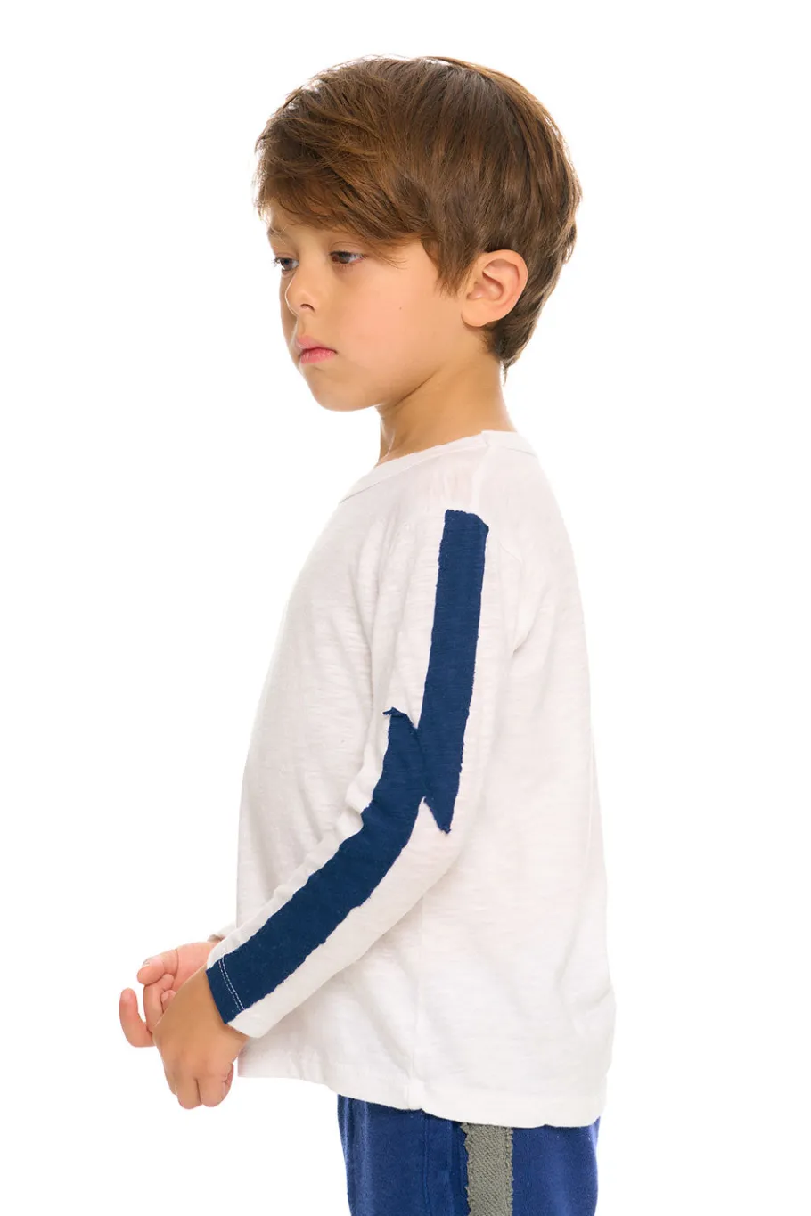 Best Sale Chaser Brand Color Blocked Crewneck Bolt Long Sleeve Tee