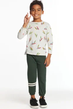 Best Sale Chaser Brand Coloring Time Boys Long Sleeve Crew Neck Tee