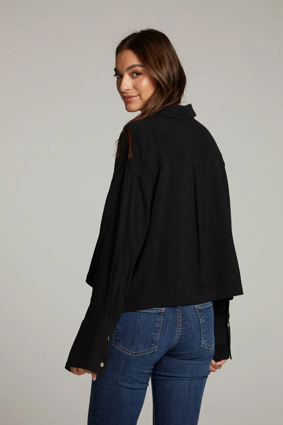 Fashion Chaser Brand Coral True Black Button Up Top