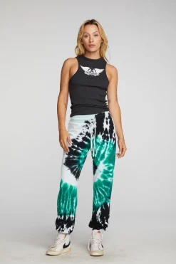 Sale Chaser Brand Cotton Fleece Joggers With Rib And Shoestring Tie