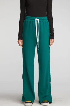 Best Sale Chaser Brand Cotton Fleece Wide Leg Joggers With Button Sideseam