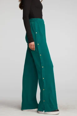 Best Sale Chaser Brand Cotton Fleece Wide Leg Joggers With Button Sideseam