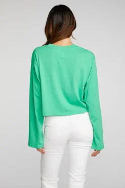 Flash Sale Chaser Brand Cotton Jersey Cropped Long Sleeve Tee