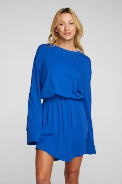 Clearance Chaser Brand Cotton Jersey Mini Dress With Wide Sleeves