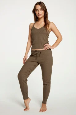 Best Chaser Brand Cozy Rib Cropped Double V Cami