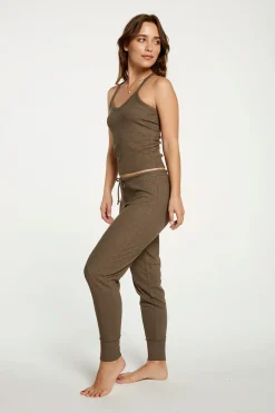 Best Chaser Brand Cozy Rib Cropped Double V Cami