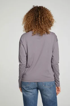 Shop Chaser Brand Cropped Boxy Long Sleeve Henley With Side Slits