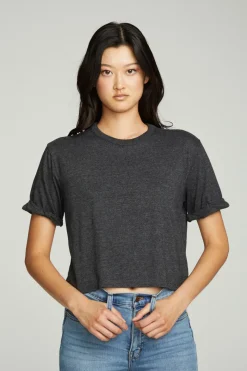 Best Sale Chaser Brand Cropped Crew Neck Short Sleeve Tee