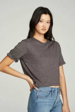 Online Chaser Brand Cropped Crew Neck Short Sleeve Tee