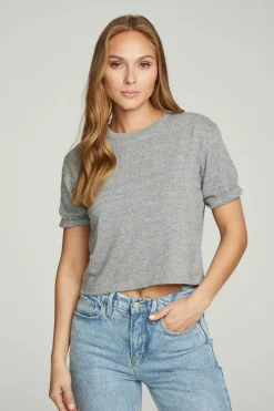 Clearance Chaser Brand Cropped Crew Neck Short Sleeve Tee