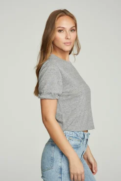 Clearance Chaser Brand Cropped Crew Neck Short Sleeve Tee