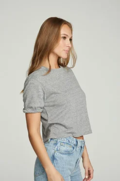 Clearance Chaser Brand Cropped Crew Neck Short Sleeve Tee