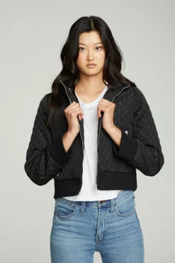 Sale Chaser Brand Cropped Hooded Jacket With Rib