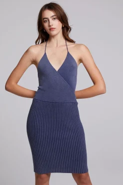 Online Chaser Brand Dahlia Washed Indigo Mini Dress