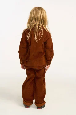 Outlet Chaser Brand David Walnut Brown Corduroy Jumpsuit