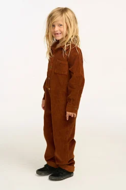 Outlet Chaser Brand David Walnut Brown Corduroy Jumpsuit