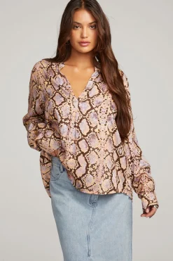 Shop Chaser Brand Denver Python Print Blouse
