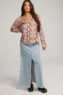 Shop Chaser Brand Denver Python Print Blouse