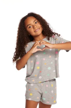 Store Chaser Brand Devin Embroidered Flowers Girls Tee