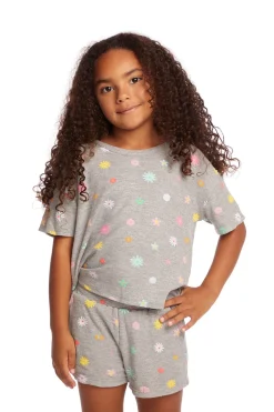 Store Chaser Brand Devin Embroidered Flowers Girls Tee