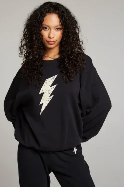 Online Chaser Brand Distressed Bolt Long Sleeve