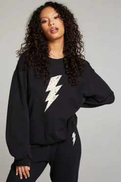 Online Chaser Brand Distressed Bolt Long Sleeve