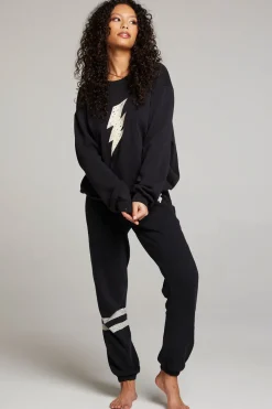 Online Chaser Brand Distressed Bolt Long Sleeve