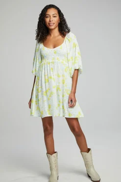 Discount Chaser Brand Dolce Mini Dress - Baby Blue Daisy Floral