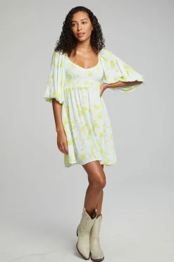 Discount Chaser Brand Dolce Mini Dress - Baby Blue Daisy Floral