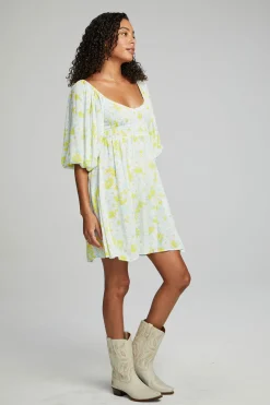 Discount Chaser Brand Dolce Mini Dress - Baby Blue Daisy Floral